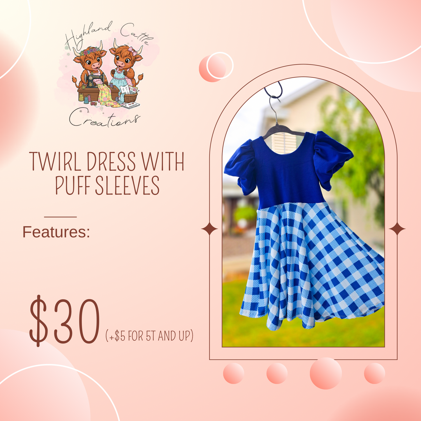 Brielle Dress with Puff Sleeves