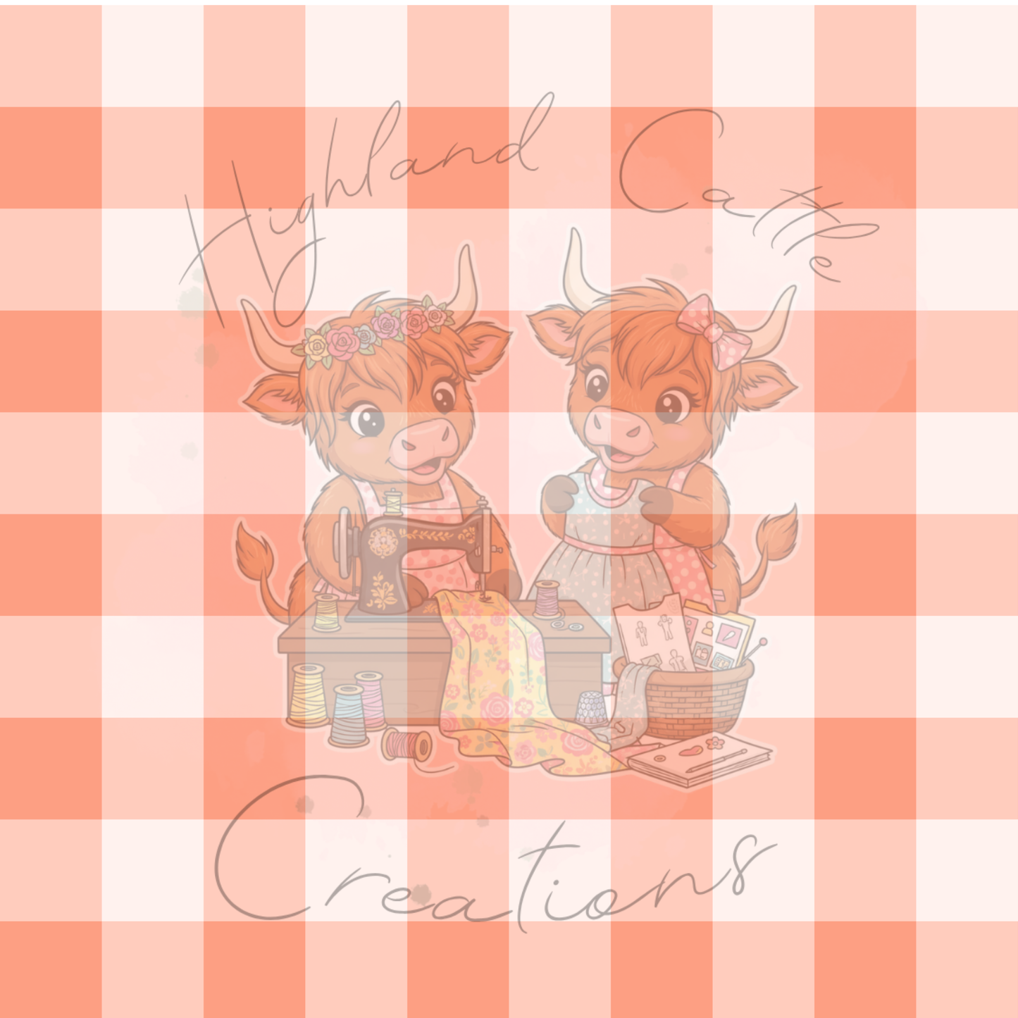 Peach Gingham