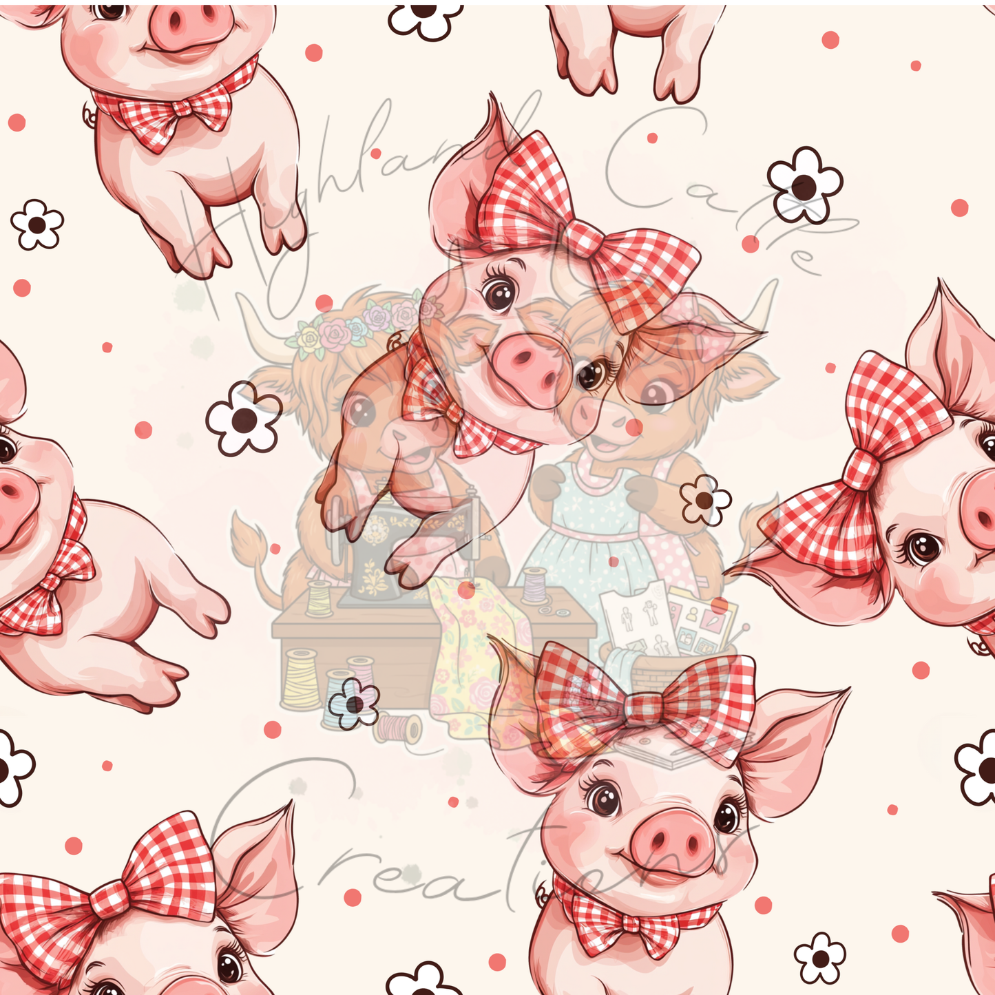 Gingham Piggies