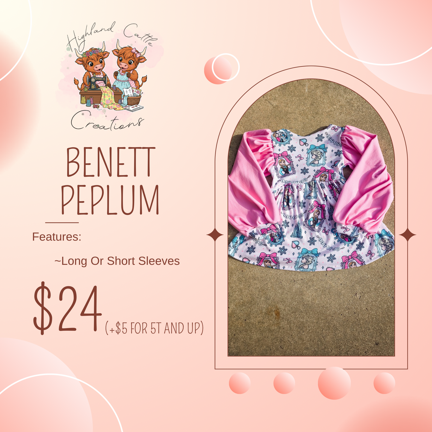 Sophie Peplum with Bishop Sleeves