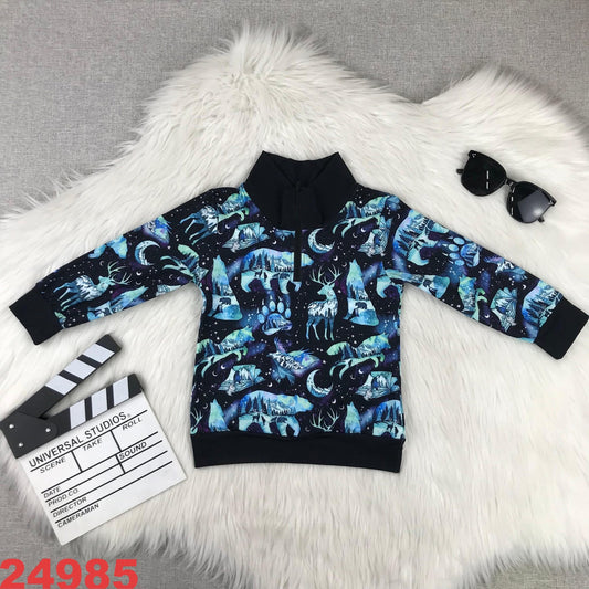 Wildlife 3/4 zip Pullover