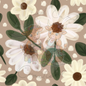 Muted Daisies on Brown