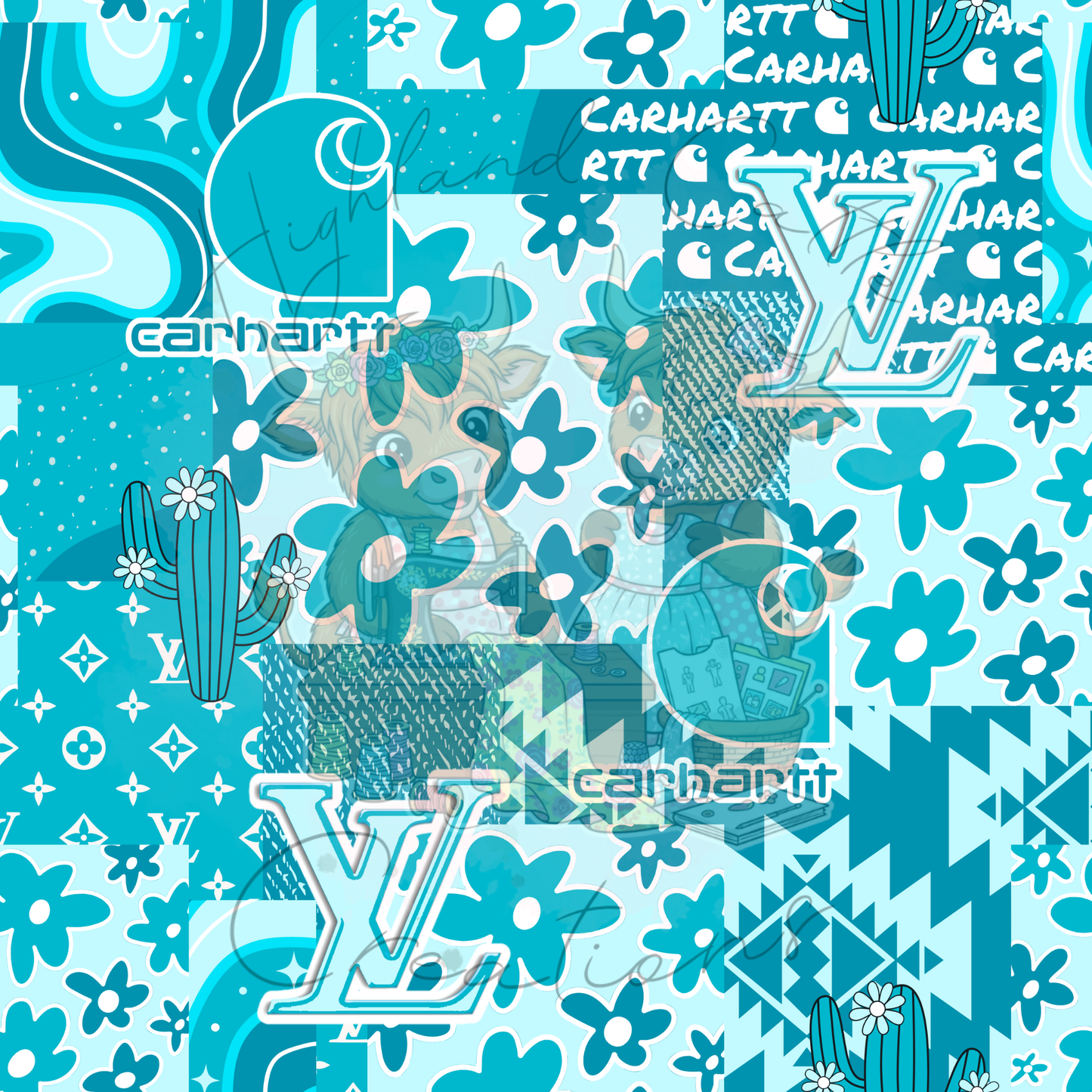 Boujee Teal Patchwork