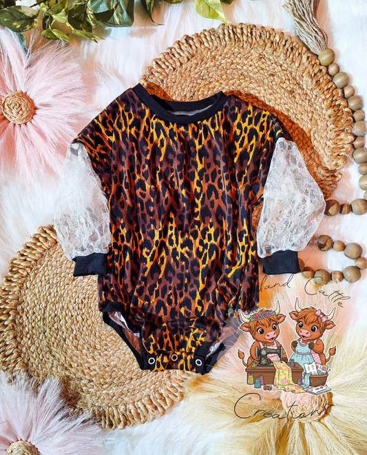 Leopard Sweater Romper W Snaps (2T)