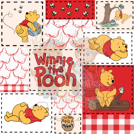 Pooh Red Patchwork